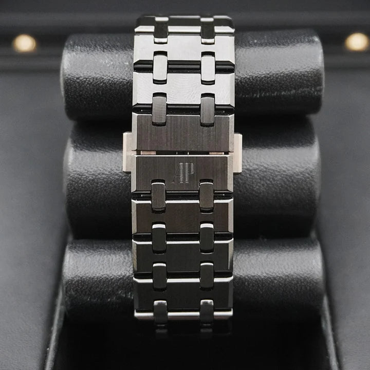 Octagonal Bezel Watch, Ceramic, Black, 41 mm