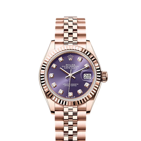 Classic Date Watch, Rose Gold Tone, Steel, 28 mm