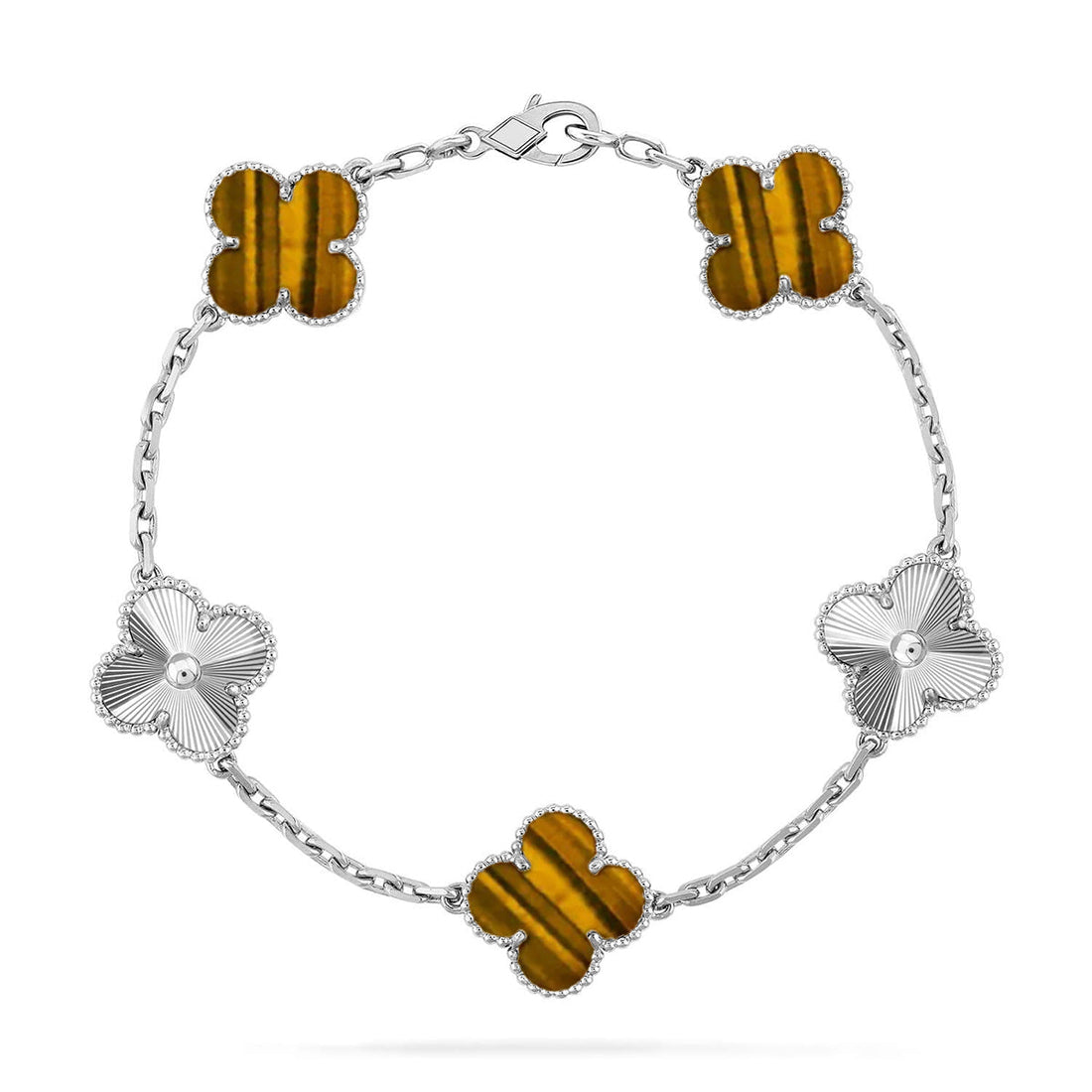 Quatrefoil 5 Motifs Bracelet, Tiger Eye