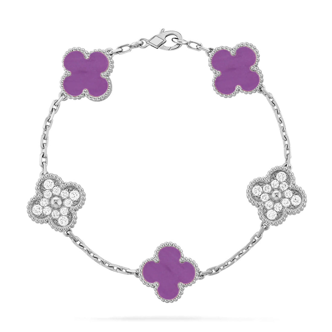 Quatrefoil 5 Motifs Bracelet, Violet