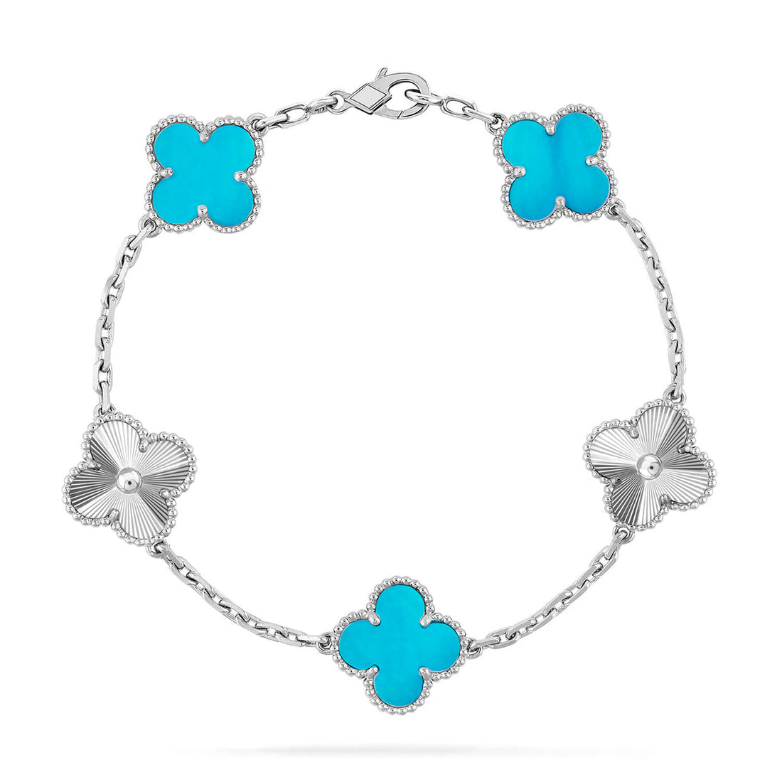 Quatrefoil 5 Motifs Bracelet, Turquoise