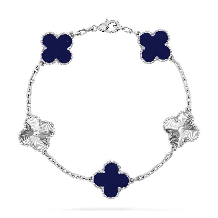 Quatrefoil 5 Motifs Bracelet, Lapis Lazuli