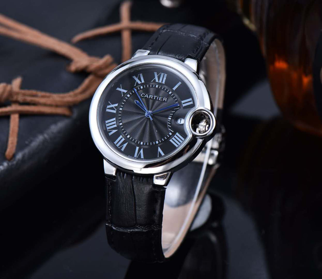 Round Domed Case Watch, Black