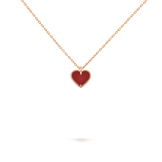 Pendant Necklace, Rose Gold Tone, Carnelian