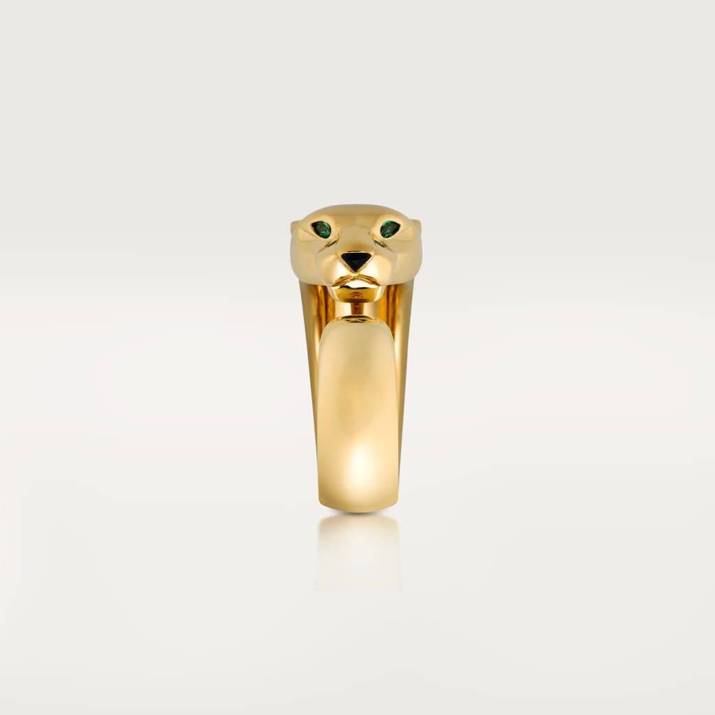 Feline Motif Ring, Medium Model, Yellow Gold Tone