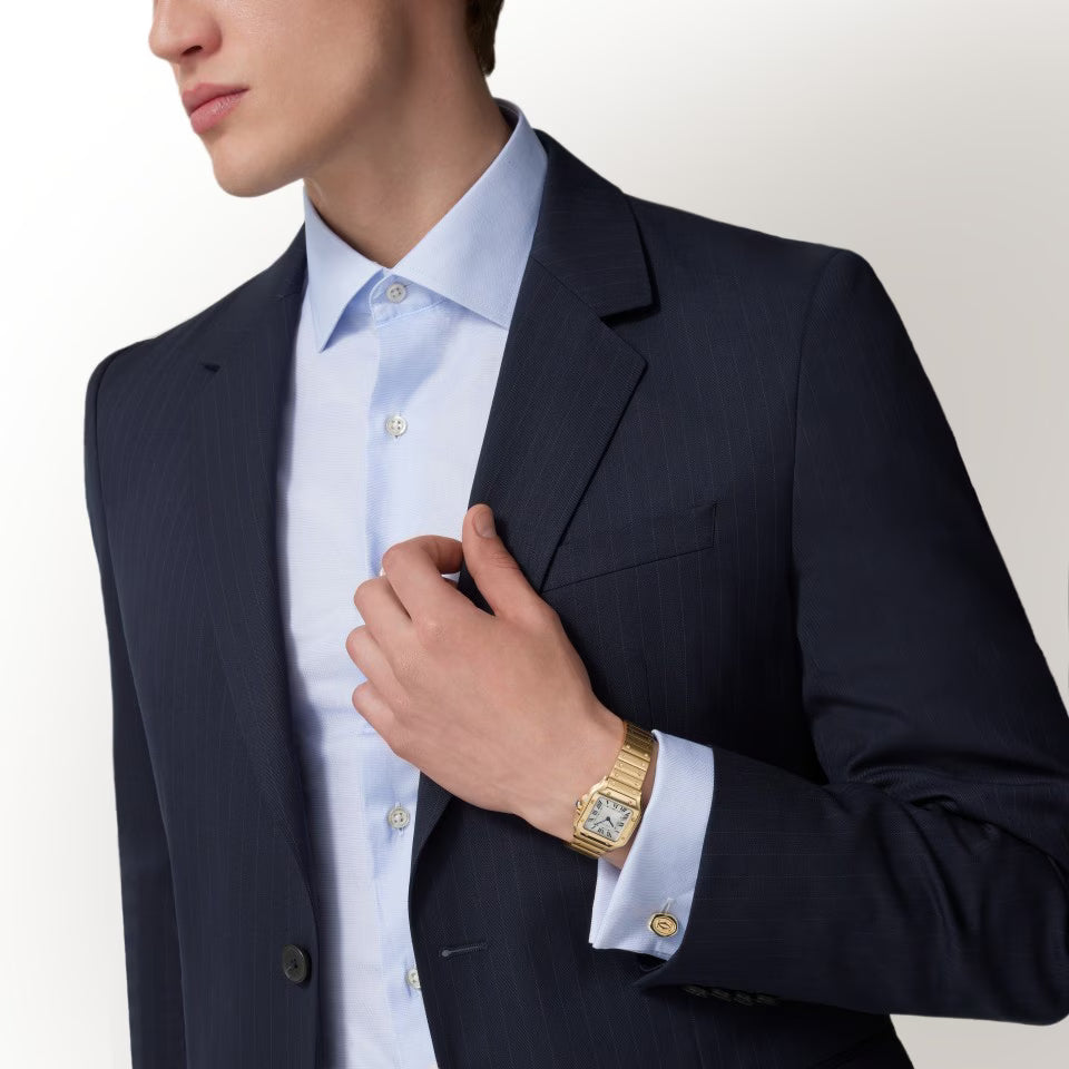Square Case Watch, Yellow Gold Tone, Small Model