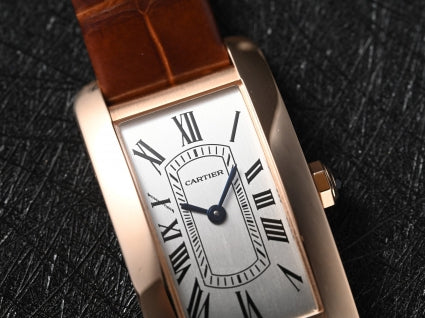 Rectangular Case Watch, Yellow Gold Tone, Mini Model