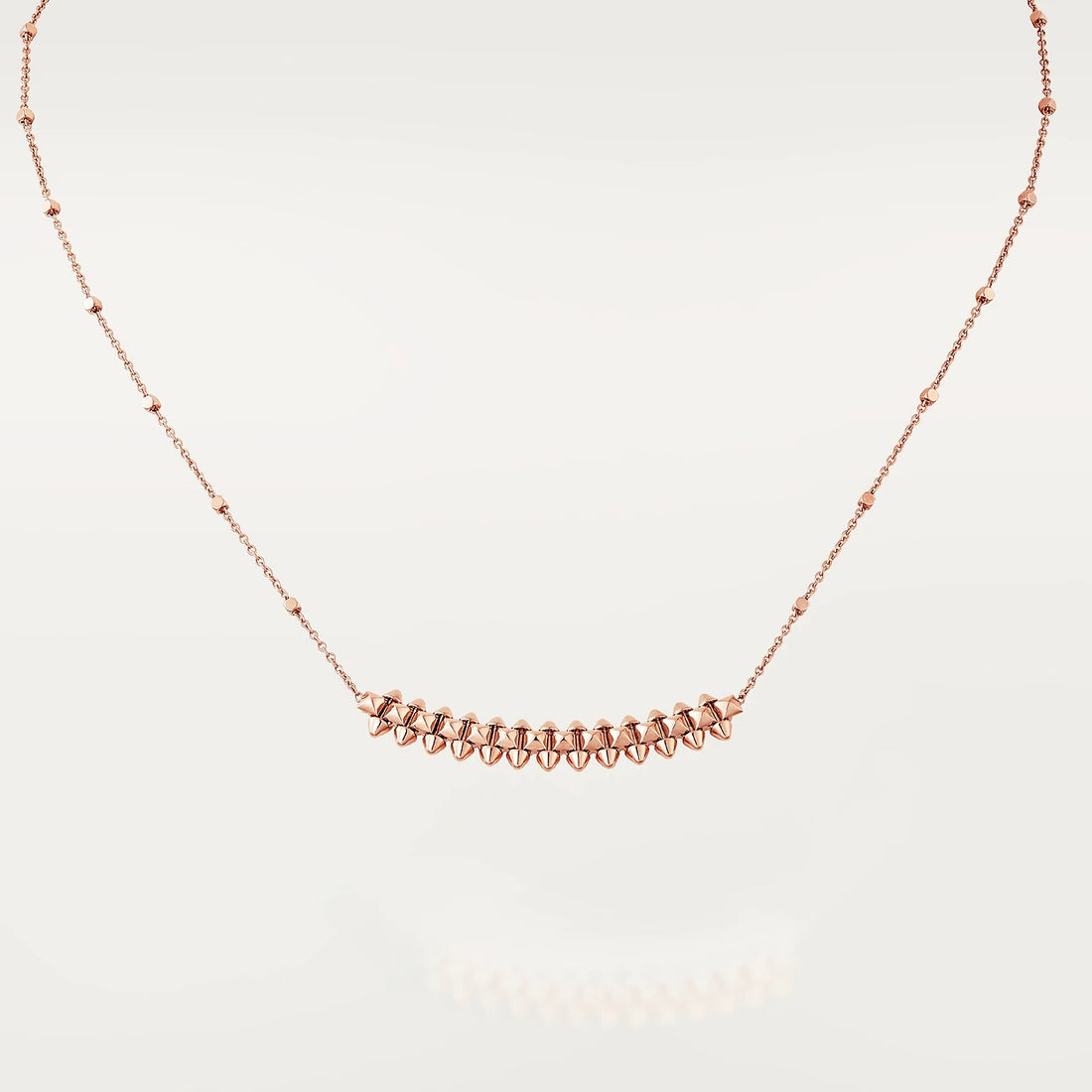 Studded Pendant Necklace, Rose Gold Tone