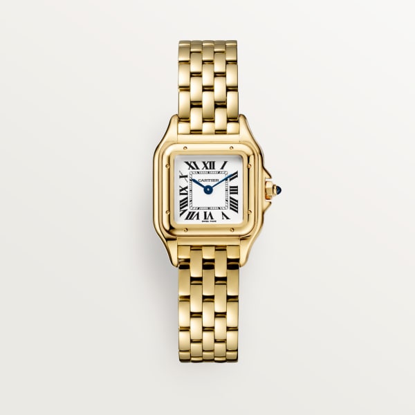 Square Link-Bracelet Watch, Yellow Gold Tone, Small Model