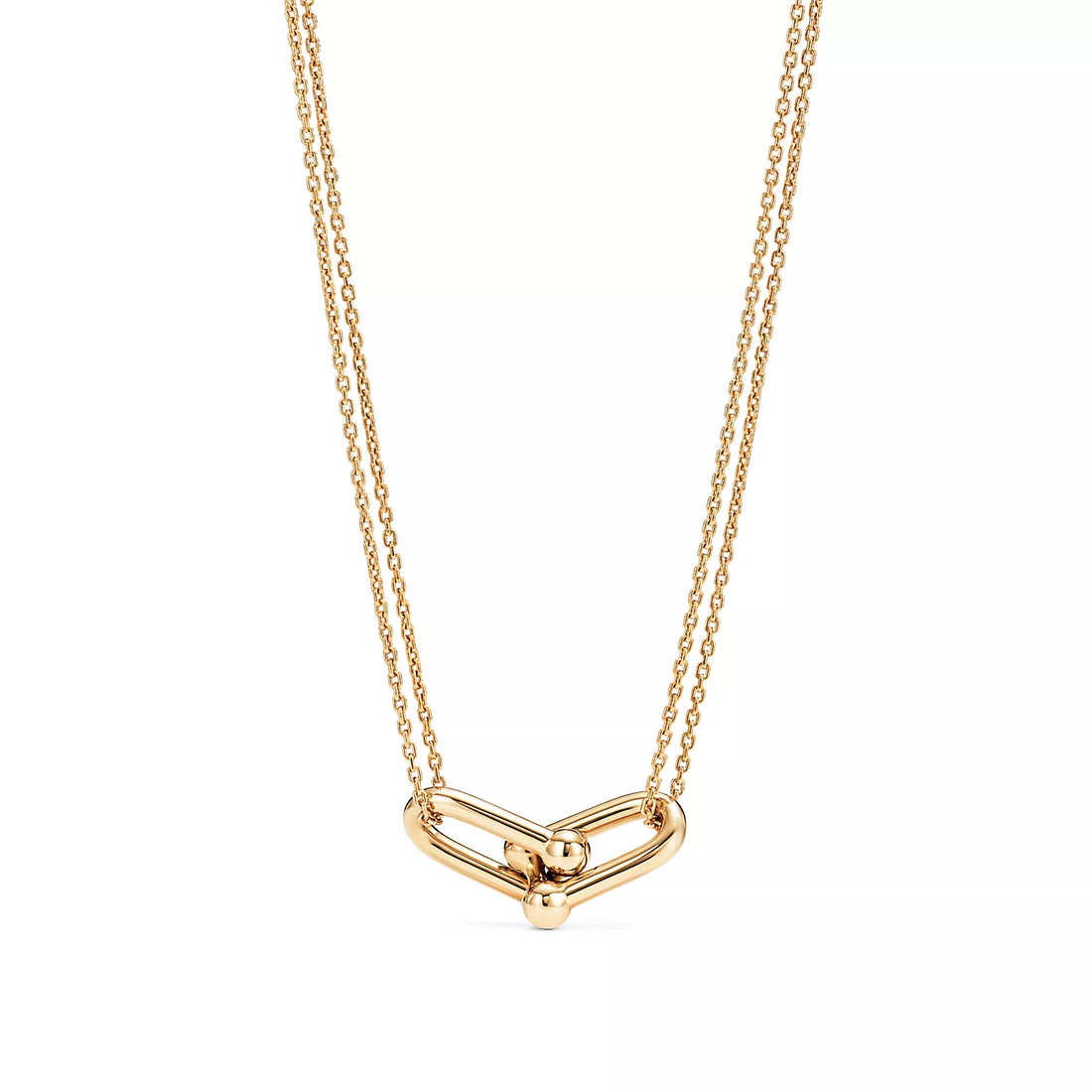 Link Pendant Necklace, Yellow Gold Tone