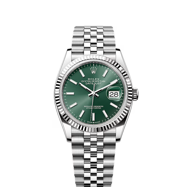 Classic Date Watch, White Gold Tone, Steel, White, 36-41 mm