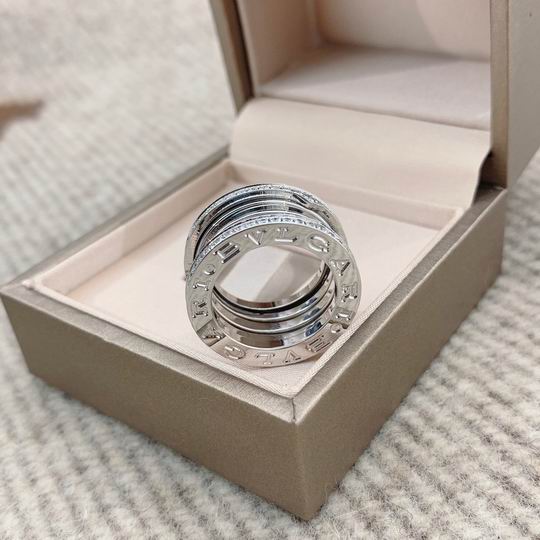 Spiral Ring, Rose Gold Tone, Stone-Set