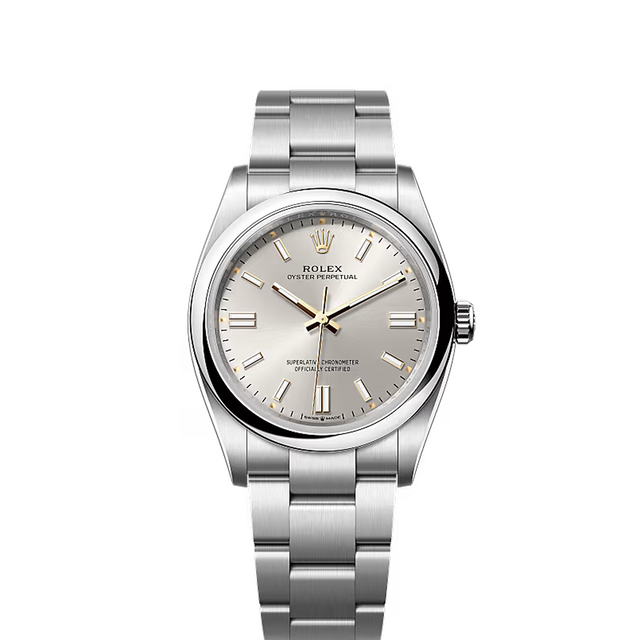 Classic Date Watch, White Gold Tone, Steel, White, 36 mm