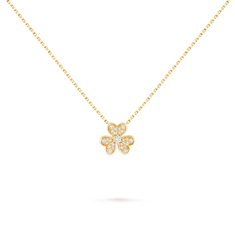 Petal Pendant Necklace, Yellow Gold Tone