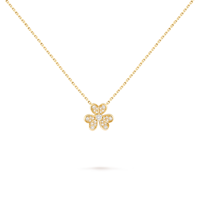 Petal Pendant Necklace, Yellow Gold Tone