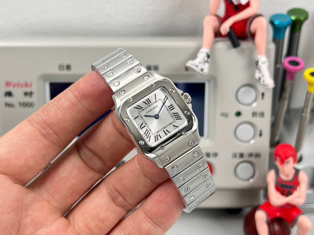 Square Case Watch, Steel, Small Model