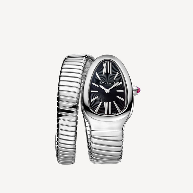Coiled Band Watch, White Gold Tone, White, 35 mm, Size S