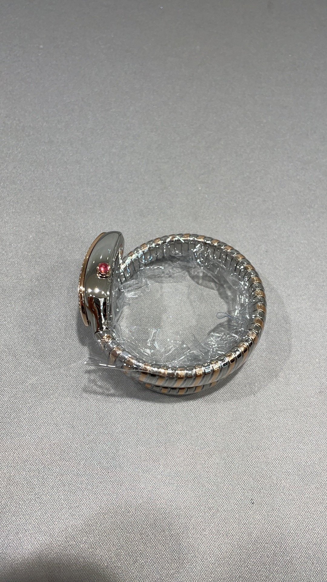 Coiled Band Watch, Rose Gold Tone, Steel, Stone-Set, 35 mm