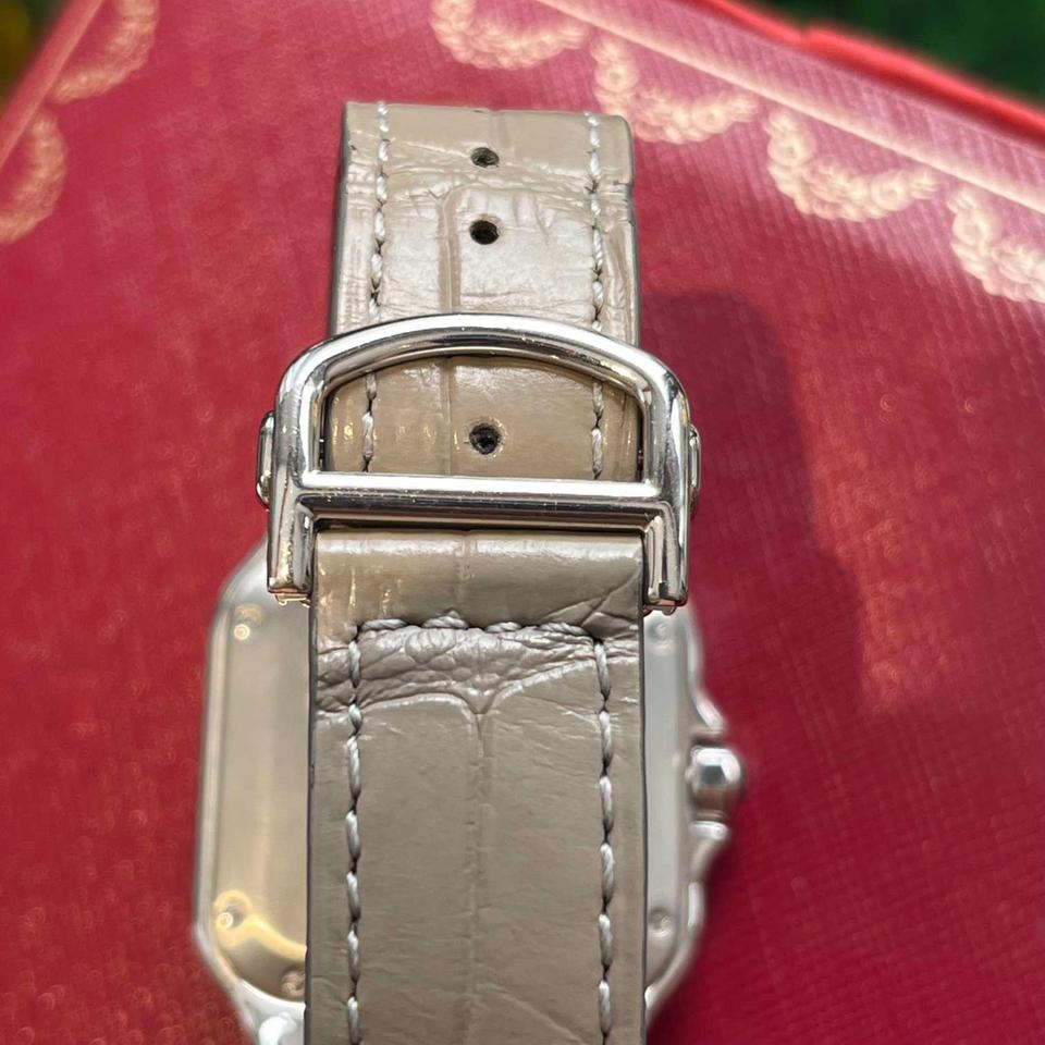 Square Case Watch, White Gold Tone, Stone-Set, White
