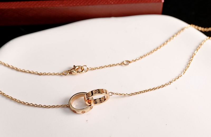 Screw-Motif Pendant Necklace, Rose Gold Tone