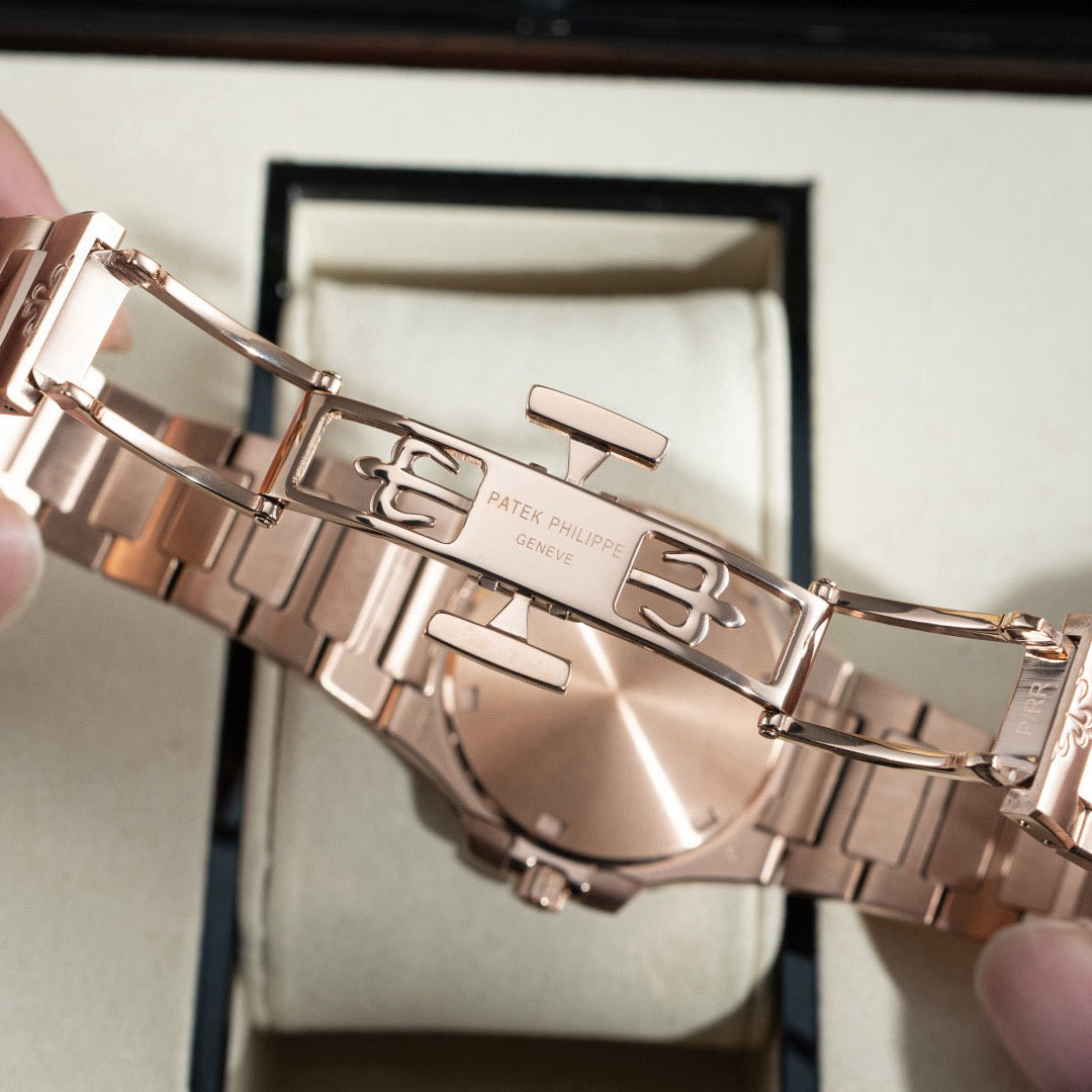 Porthole Case Watch, Rose Gold Tone, Stone-Set