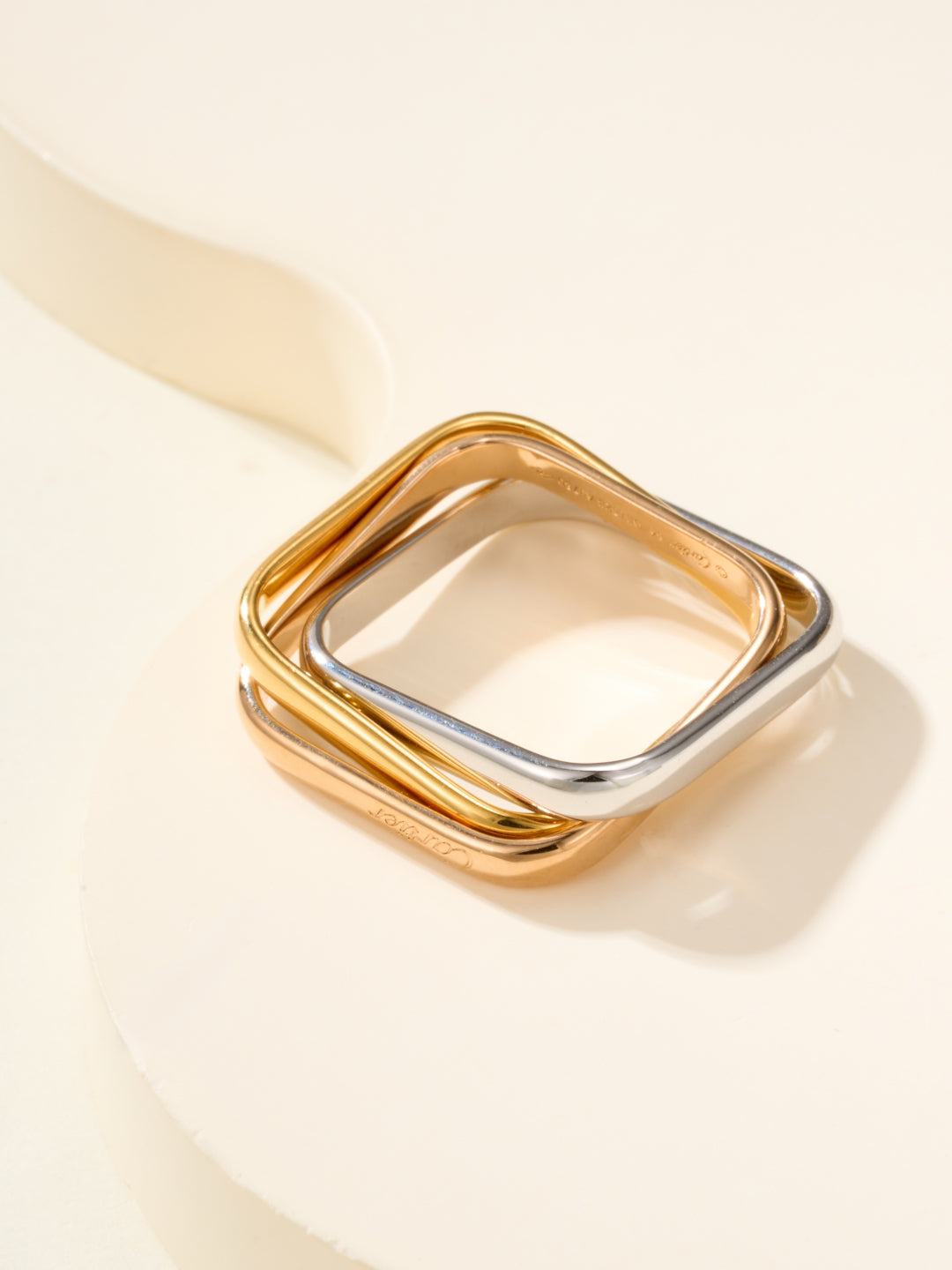 Three-Band Rolling Ring, Classic Model, Rose Gold Tone