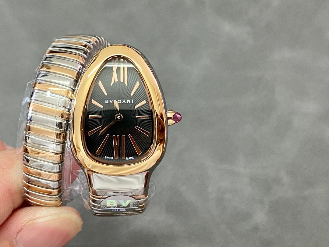 Coiled Band Watch, Rose Gold Tone, Steel, 35 mm, Size S
