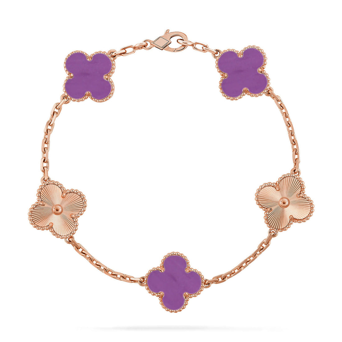 Quatrefoil 5 Motifs Bracelet, Violet