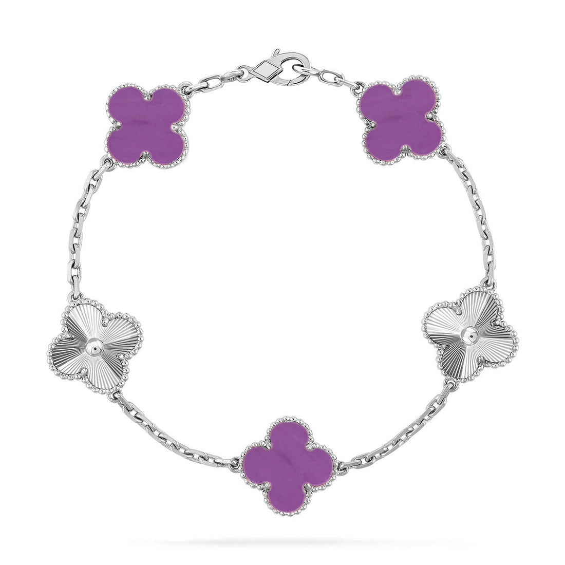 Quatrefoil 5 Motifs Bracelet, Violet