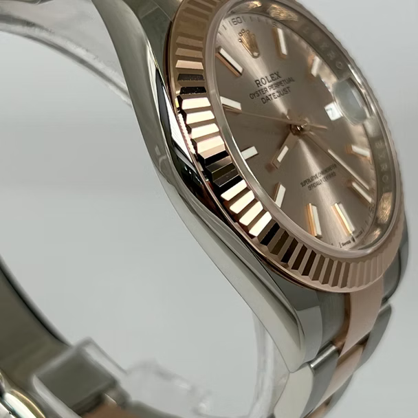 Classic Date Watch, Rose Gold Tone, Steel, 41 mm