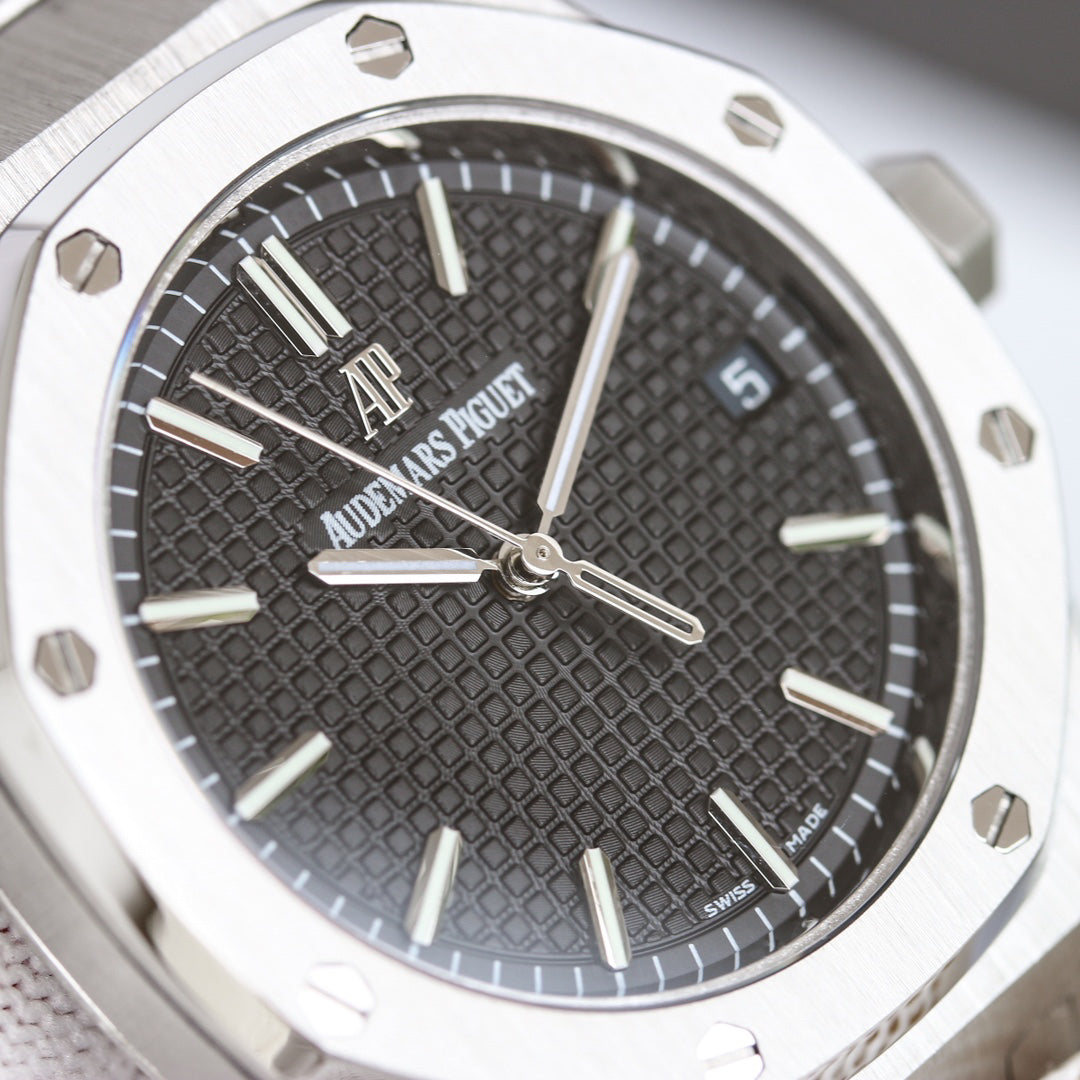 Octagonal Bezel Watch, White Gold Tone, White, 33 mm