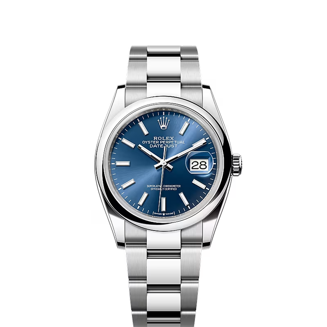 Classic Date Watch, White Gold Tone, Steel, White, 31 mm