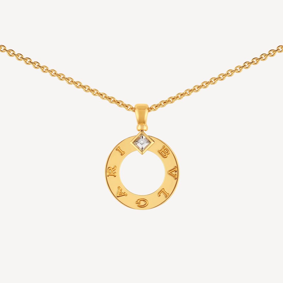 Chain Necklace, Yellow Gold Tone, Stone-Set