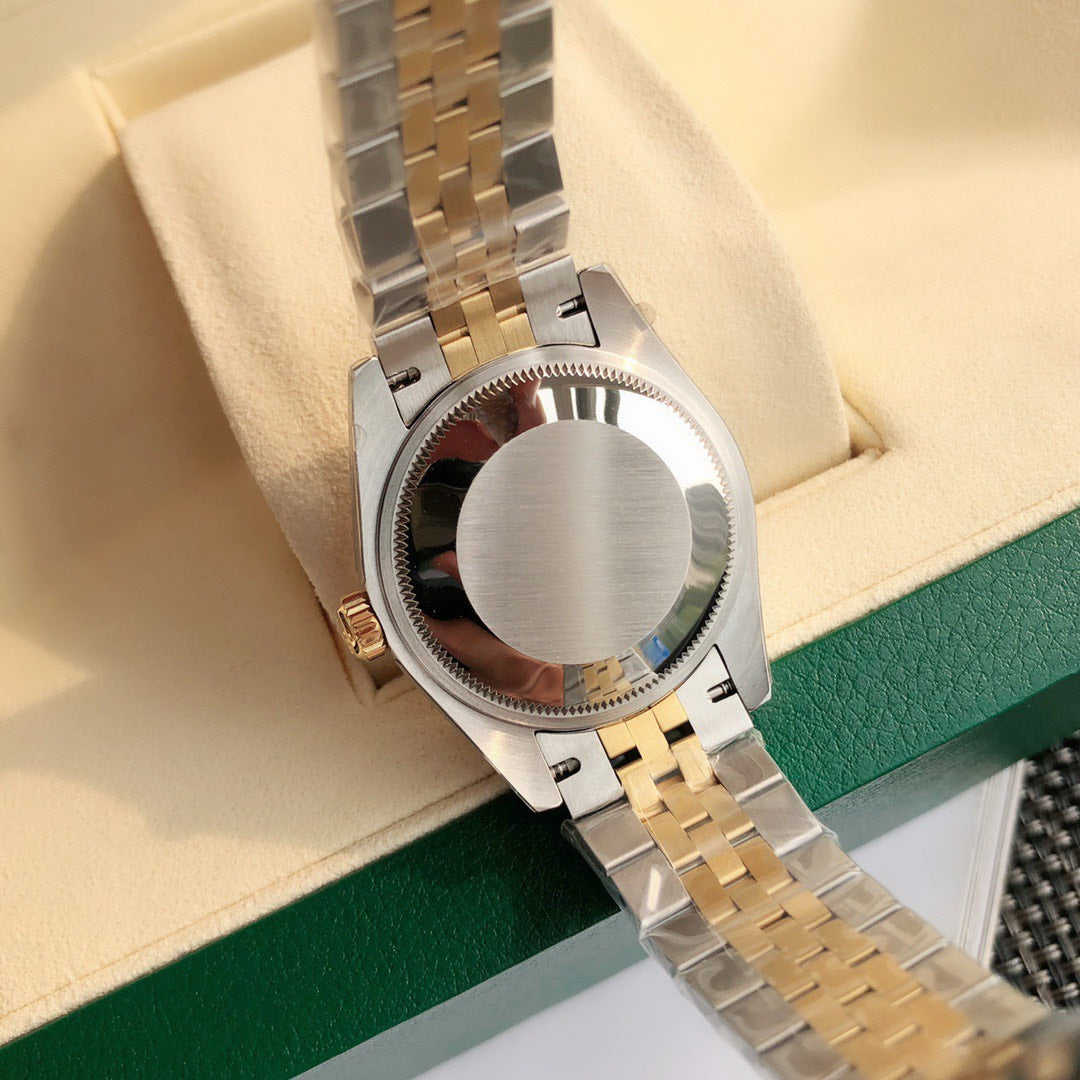 Classic Date Watch, Yellow Gold Tone, Steel, 31 mm