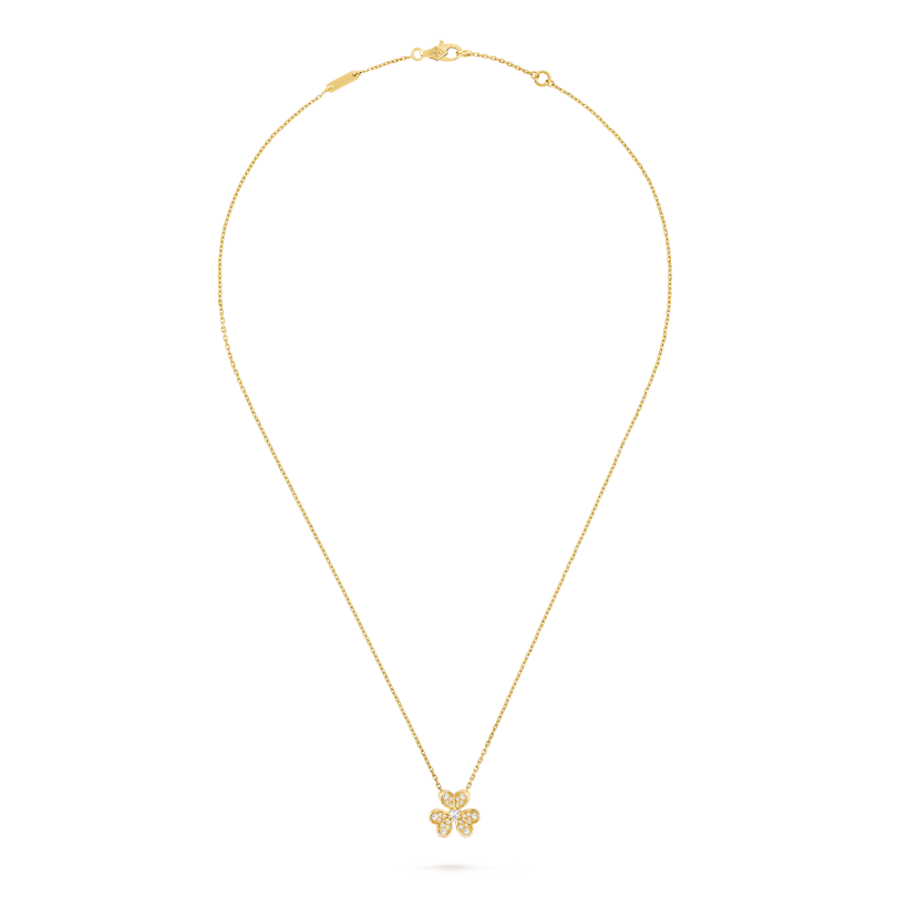 Petal Pendant Necklace, Yellow Gold Tone