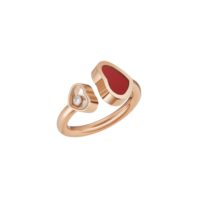 Floating Heart Ring, Rose Gold Tone, Stone-Set
