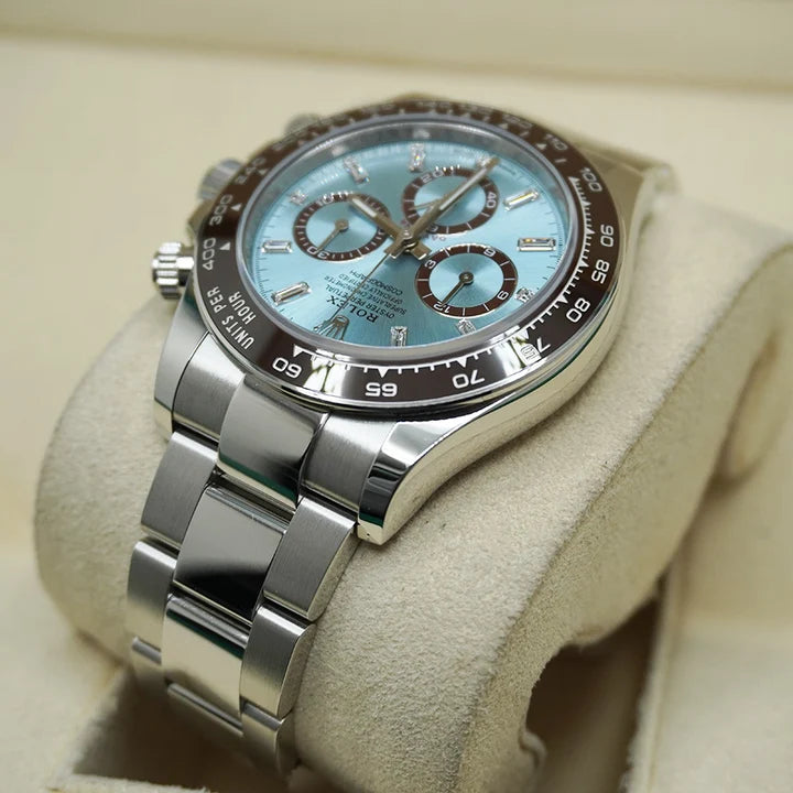 Chronograph Racing Watch, Platinum Tone, 40 mm