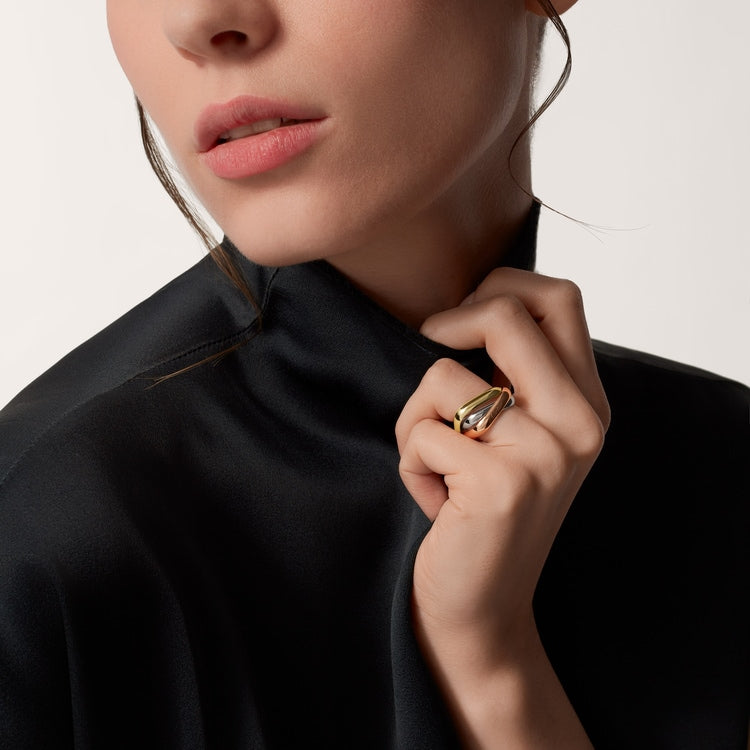 Three-Band Rolling Ring, Classic Model, Rose Gold Tone