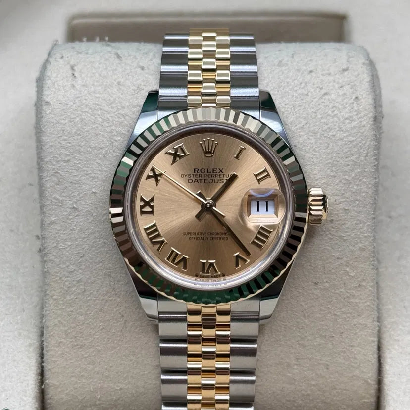 Classic Date Watch, Yellow Gold Tone, Steel, 28 mm