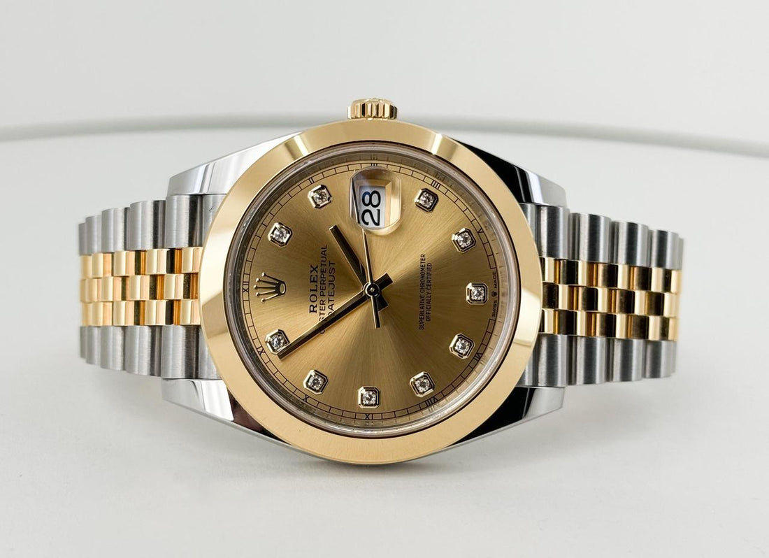 Classic Date Watch, Yellow Gold Tone, Steel, 36 mm