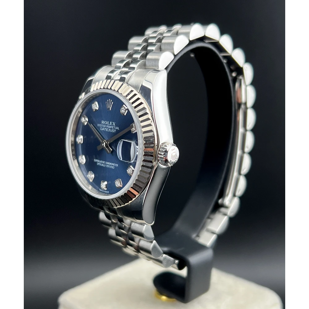 Classic Date Watch, White Gold Tone, Steel, White, 31 mm