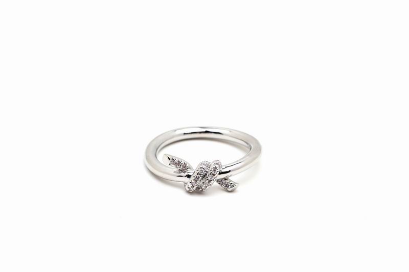 Knot Ring, White Gold Tone