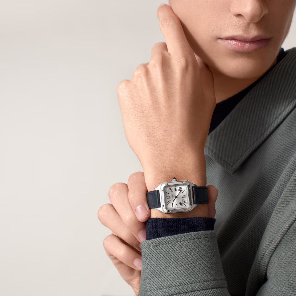 Slim Square Case Watch, Steel, Small Model