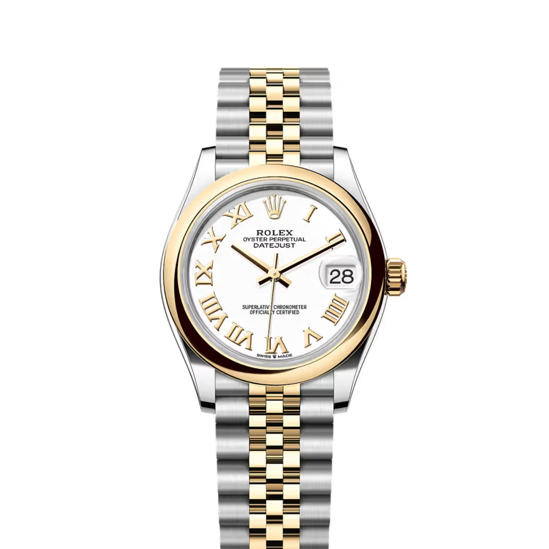 Classic Date Watch, Yellow Gold Tone, Steel, 31 mm