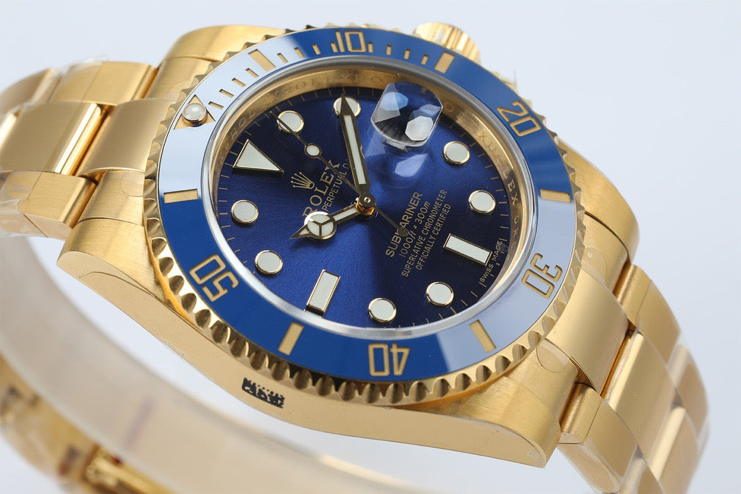 Dive-Style Watch, Yellow Gold Tone, 41 mm