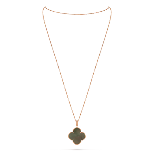 Quatrefoil Long Necklace, 1 Motifs, Rose Gold Tone