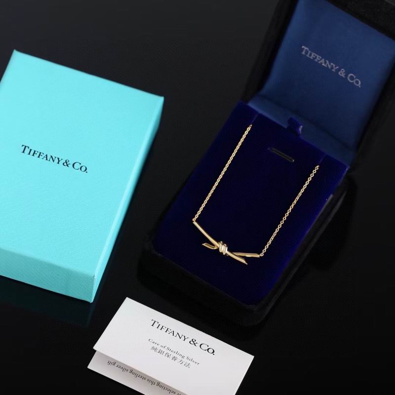 Knot Pendant Necklace, Yellow Gold Tone