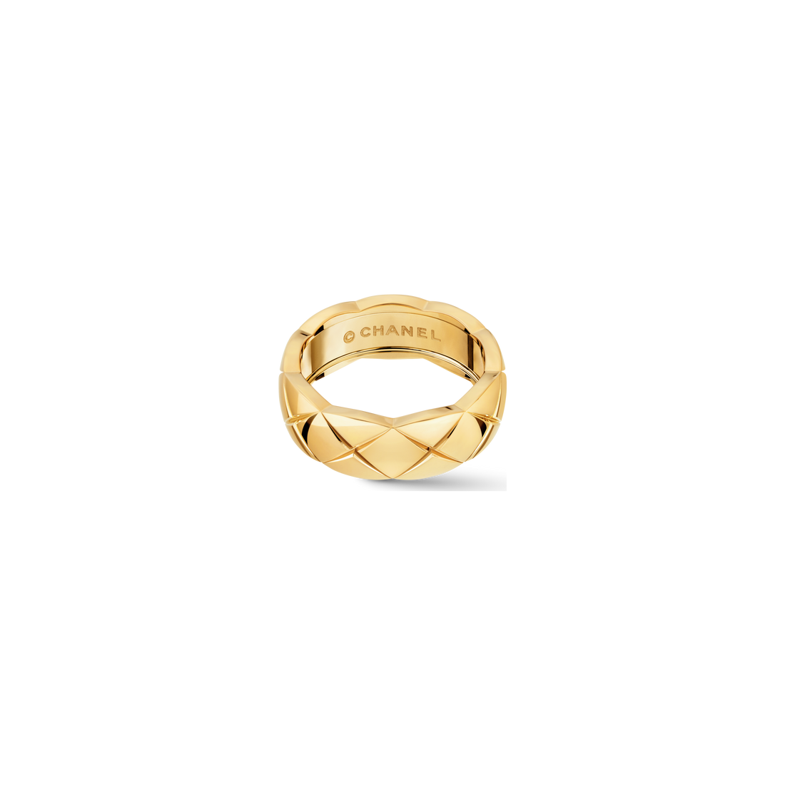 Quilted Pattern Ring, Yellow Gold Tone