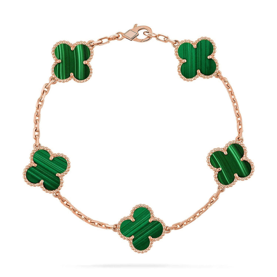 Quatrefoil 5 Motifs Bracelet, Malachite