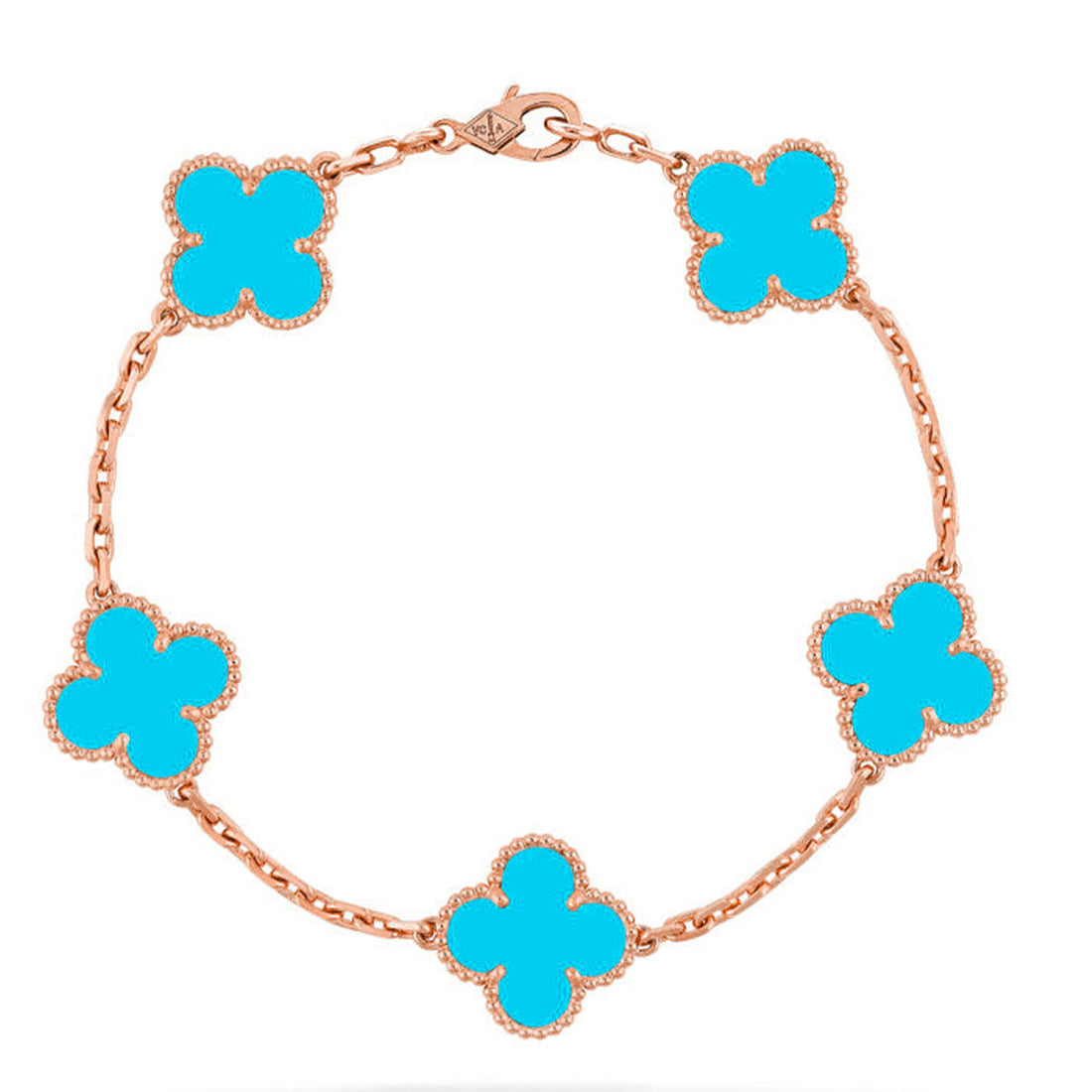 Quatrefoil 5 Motifs Bracelet, Turquoise